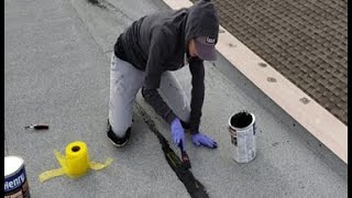 Roof Repair  Patching a Rolled on Roof [upl. by Helali]