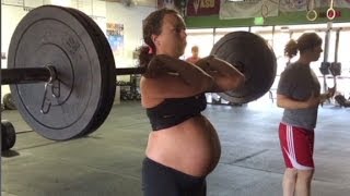 Mom lifts 215 lbs at 40 weeks pregnant [upl. by Childers]