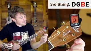 How to Tune a Baritone Ukulele to DGBE Standard Tuning [upl. by Lekcar835]