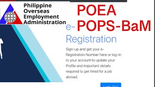 POEA ONLINE PROCESSING SYSTEM FOR BALIK MANGGAGAWAPOPSBAM [upl. by Sclater]