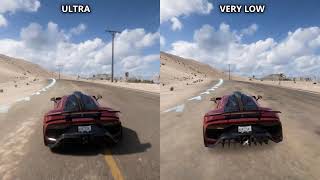 Forza Horizon 5  PC Ultra vs Very Low  Graphics Comparison 1080p [upl. by Sarkaria]