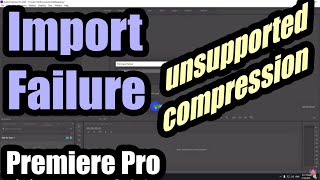 The file has an unsupported compression type Premiere Pro MP4 vs MTS [upl. by Sisely]