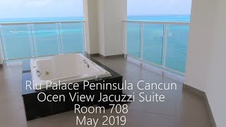 Riu Palace Peninsula Cancun Ocean View Jacuzzi Suite Review [upl. by Zetnahs]