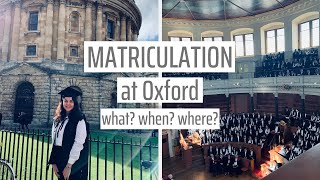 WHAT IS MATRICULATION  oxford university  first year [upl. by Adelpho156]