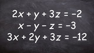 Solve a system of three variables [upl. by Nabois]