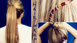 BEST HAIR WRAP TUTORIAL  Fast and Simple Hair Accessories DIY [upl. by Nivle186]