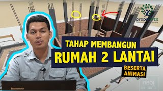 TAHAPAN BANGUN RUMAH 2 LANTAI ANIMASI VIDEO JOEN  Part 12 [upl. by Airdnna]