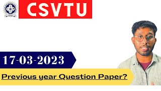 🔴🔴Previous year Question Paper CSVTU [upl. by Hinch448]