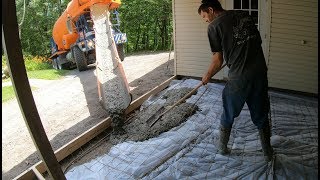 Pouring a concrete slab in a carport [upl. by Vin]