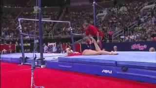 Nastia Liukin Falls Hard  2012 Olympic Trials [upl. by Nahtam]