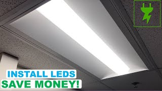 LED Troffer Retrofit Kit Installation to Replace Old Fluorescent Lighting [upl. by Ikkin]