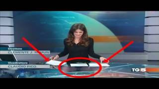 Italian TV presenter Costanza Calabrese accidentally flashes audience 5 [upl. by Weisman]