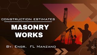 Construction Estimates Masonry Works CHB Mortar rsb [upl. by Frants]