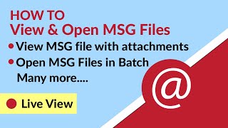 View MSG Files  How to View amp Open MSG Files without Outlook [upl. by Aelaza]