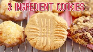 3 Ingredient Cookies Peanut Butter Cookies Recipe amp More [upl. by Cordeelia878]