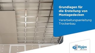 Erstellung von Montagedecken  Rigips Verarbeitungsanleitung Trockenbau [upl. by Lamoree]