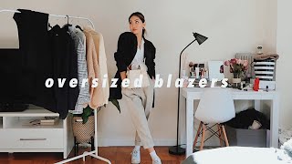 STYLING OVERSIZED BLAZERS  6 outfit ideas [upl. by Fonda]