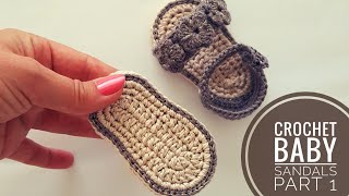 Crochet baby sandals tutorial  03 months [upl. by Edasalof423]