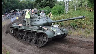 M47 Patton driving in the wood Tanks in Town [upl. by Ayetal810]