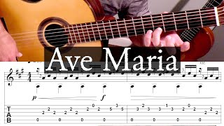 AVE MARIA  Franz Schubert  Full Tutorial with TAB  Fingerstyle Guitar [upl. by Latonia]