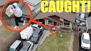 drone catches package thief in the act confronting my package thief omfg [upl. by Romeu]