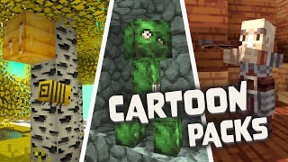 5 Cartoon Texture Packs for Minecraft  Vanilla Packs  Java Edition [upl. by Quince]