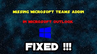 Fix Microsoft Teams addin in Microsoft outlook  2021 [upl. by Ervine]