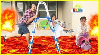 The Floor is Lava Challenge Pretend Play [upl. by Nawd710]