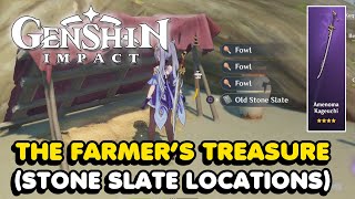 The Farmers Treasure Guide All 4 Stone Slate Locations In Genshin Impact [upl. by Yror]