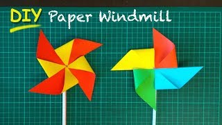 DIY How to Make Paper Windmill pinwheel without pin [upl. by Isnam]