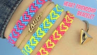 DIY Heart Friendship Bracelets [upl. by Aalst432]