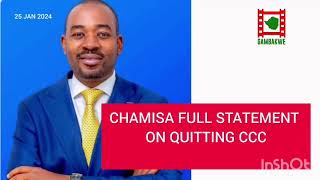 Nelson Chamisa Full statement on quitting CCC [upl. by Jenna]