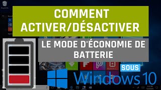 Comment activerdésactiver le mode déconomie de batterie sur Windows 10 [upl. by Oirom]