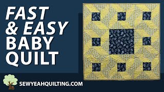 Fast amp Easy BABY QUILT TUTORIAL  Free Pattern [upl. by Aicenet]