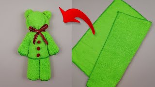 Very Easy DIY Towel Teddy Bear [upl. by Erdnaek]