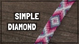 Simple Diamond Friendship Bracelet Tutorial CC [upl. by Bardo]