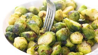 Oven Roasted Frozen Brussels Sprouts Recipe [upl. by Eilrahs]