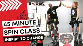 45Minute Spin® Workout  Inspire to Change Ride  Motivational Indoor Cycling Class [upl. by Airamasor508]