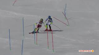 Mikaela Shiffrin  Katharina Liensberger Slalom FIS Alpine World Ski Championship Cortina 2021 [upl. by Eelrefinnej]