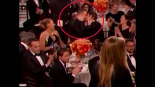 Ryan Reynolds and Andrew Garfield kisses at the Golden Globes [upl. by Burney]