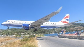 SKIATHOS 2019  LOWEST LANDING EVER The EUROPEAN ST MAARTEN 4K [upl. by Janeen]