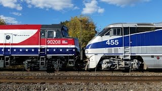 Railfanning Naperville IL on 101615 hot action on the BNSF racetrack [upl. by Jerusalem818]