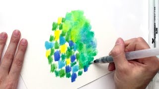 3 Watercolor Texture Tricks Using Brush Pens [upl. by Dlanod]