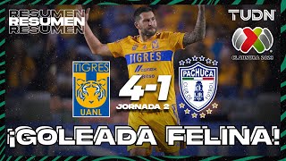 Resumen y goles  Tigres 41 Pachuca  Liga Mx  CL2023 J2  TUDN [upl. by Lipfert991]