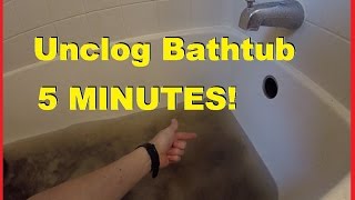 How To Easily Unclog Bathtub Shower Drain in 5 minutes Jonny DIY [upl. by Ahsilak]