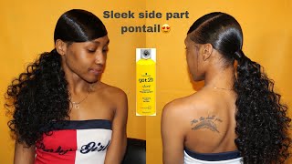 Sleek ponytail using only Got 2B freeze spray [upl. by Armilda]