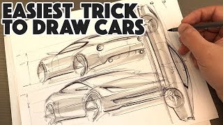 How to draw ANY car in 3 simple steps  TRY THIS [upl. by Eenrahc]