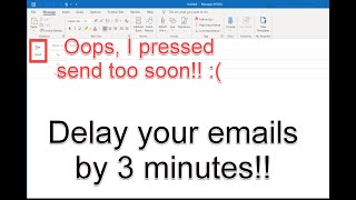 Delay all Emails from being Sent in Outlook  Creating a Rule [upl. by Daphna887]