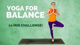 Yoga for BALANCE  10 min fun and simple yoga practice for beginners [upl. by Anneehs]