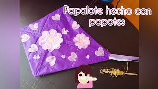 PAPALOTE HECHO CON POPOTES COMO BASE ¡Fácil y rápido [upl. by Demmy]